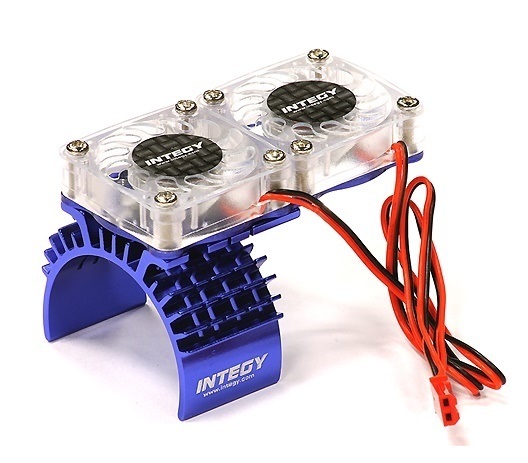 Integy Motor Heatsink/Twin Fan, Blue 