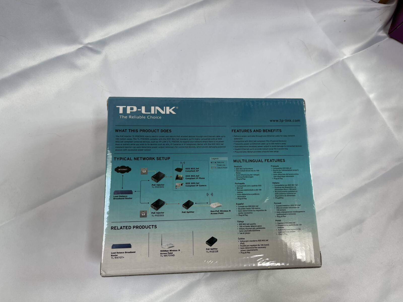 TP-Link Gigabit PoE Injector Splitter TL-POE150S New