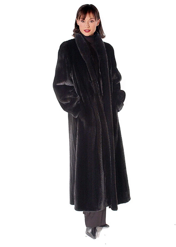 Long black mink clearance coat