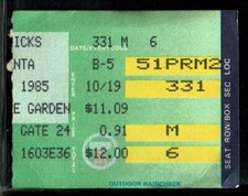 1985 BASKETBALL TICKET KNICKS PRE-SEASON EXHIBITION GAME PATRICK EWING RC ROOKIE