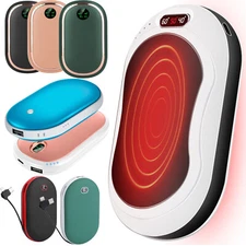 2-in-1 Rechargeable Hand Warmers USB Power Bank Electric Pocket Heater Warmer