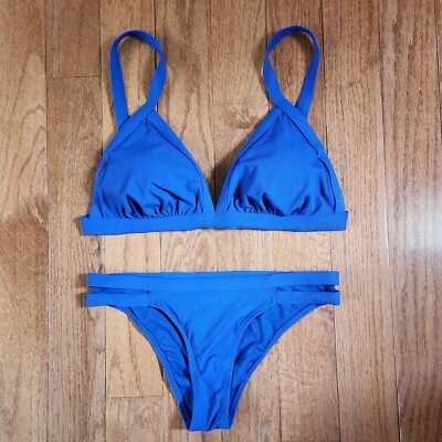 Xhilaration 2-pc Blue Bikini Swimsuit Women's sz Small Bottom D/DD Top Wireless