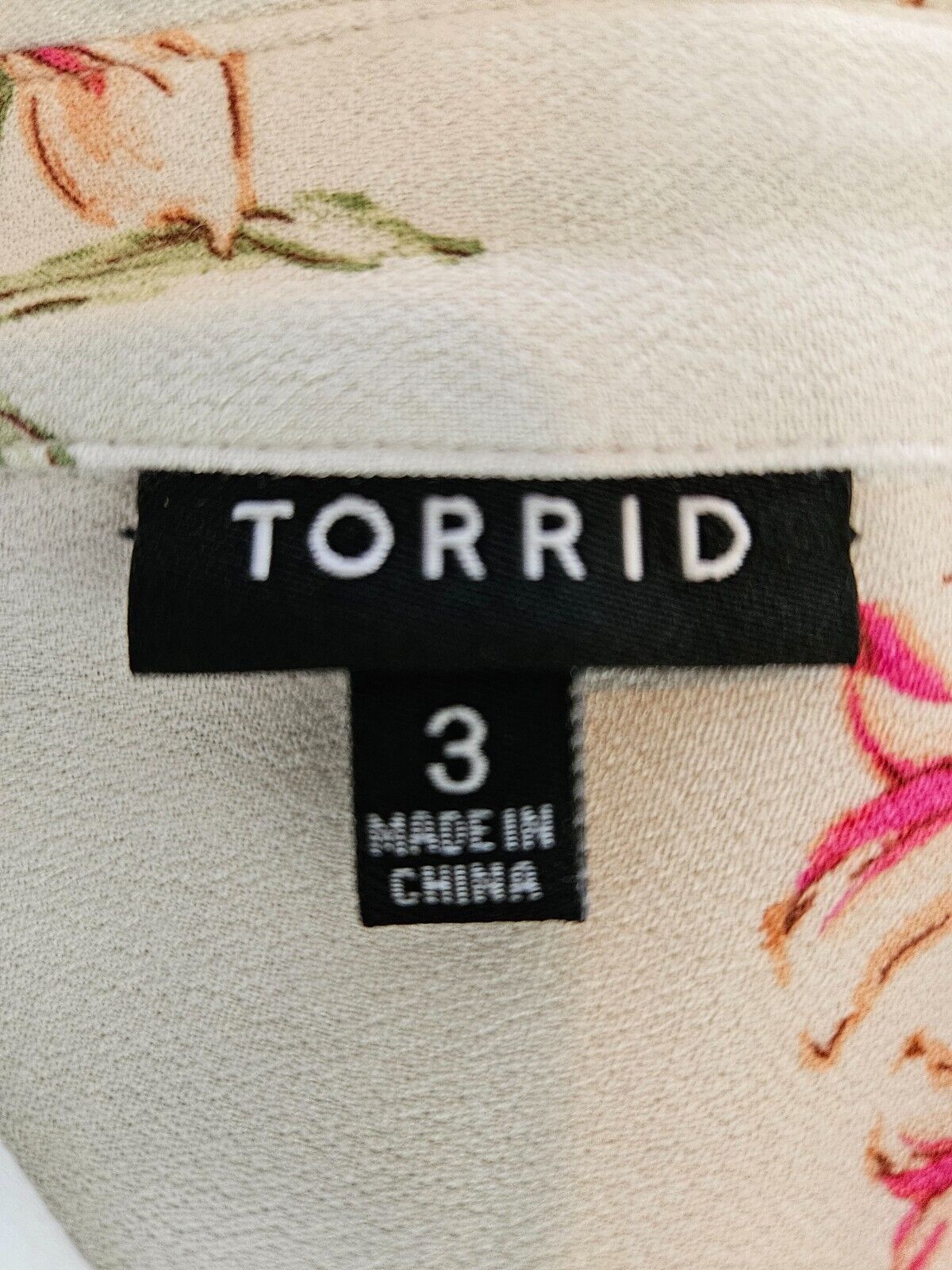 Torrid Size 3 White Floral Short Sleeve Button Fr… - image 3