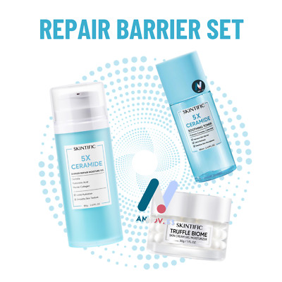 SET 3: SKINTIFIC Repair Barrier 5x Ceramide Collagen Anti-Aging Acne Moist Soft