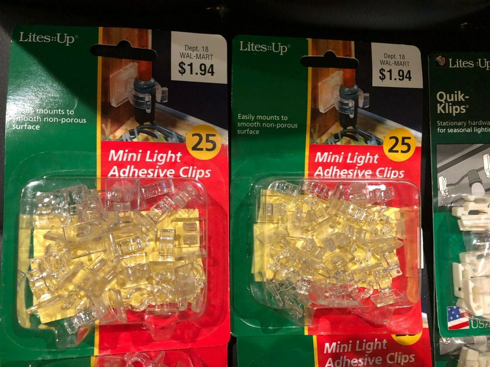 Lites Up Mini Light Adhesive Clips ( 175 pcs)(7packs) Christmas Eas