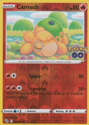 Camaub 013/078 REVERSE HOLO Pokemon GO Pokemon Karte Deutsch