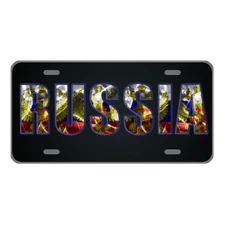 Custom Personalized License Plate Car Tag With Russia Creative Design Graphic