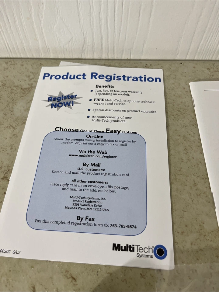 Multi-tech MT5634ZBA Multi-Modem USB Data Fax Modem Quick Start Guide And Disc - Image 4 of 4