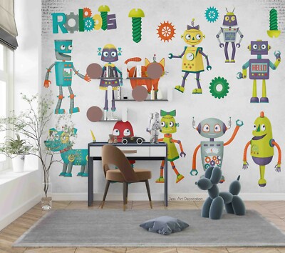 3D Tier Roboter Tapete Wandbild Ablösbar Selbstklebend 1833