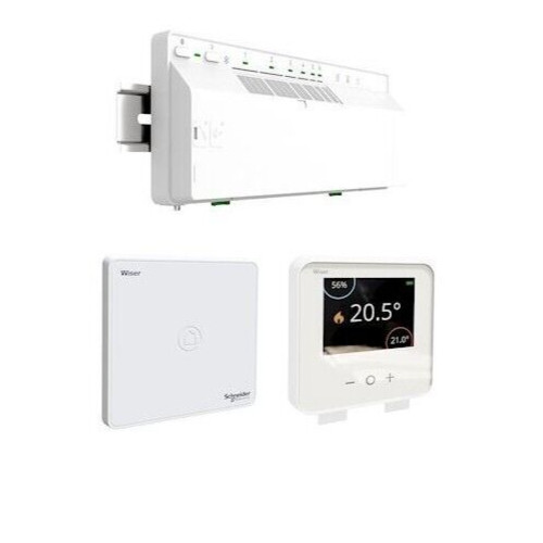 Thermostat connecté Schneider Wiser CCTFR6907 plancher chauffant hydrau blanc