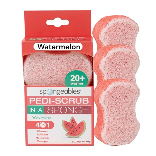 Spongables Pedi Scrub Foot Exfoliating 20+ Wash Sponge Lavender 1 Count New - Picture 8 of 13