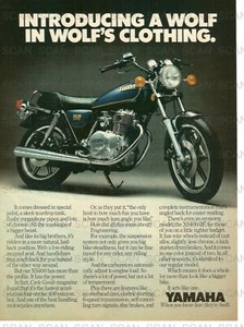 1979 Yamaha XS400 Vintage Magazine Ad  'A Wolf in Wolf's Clothing'