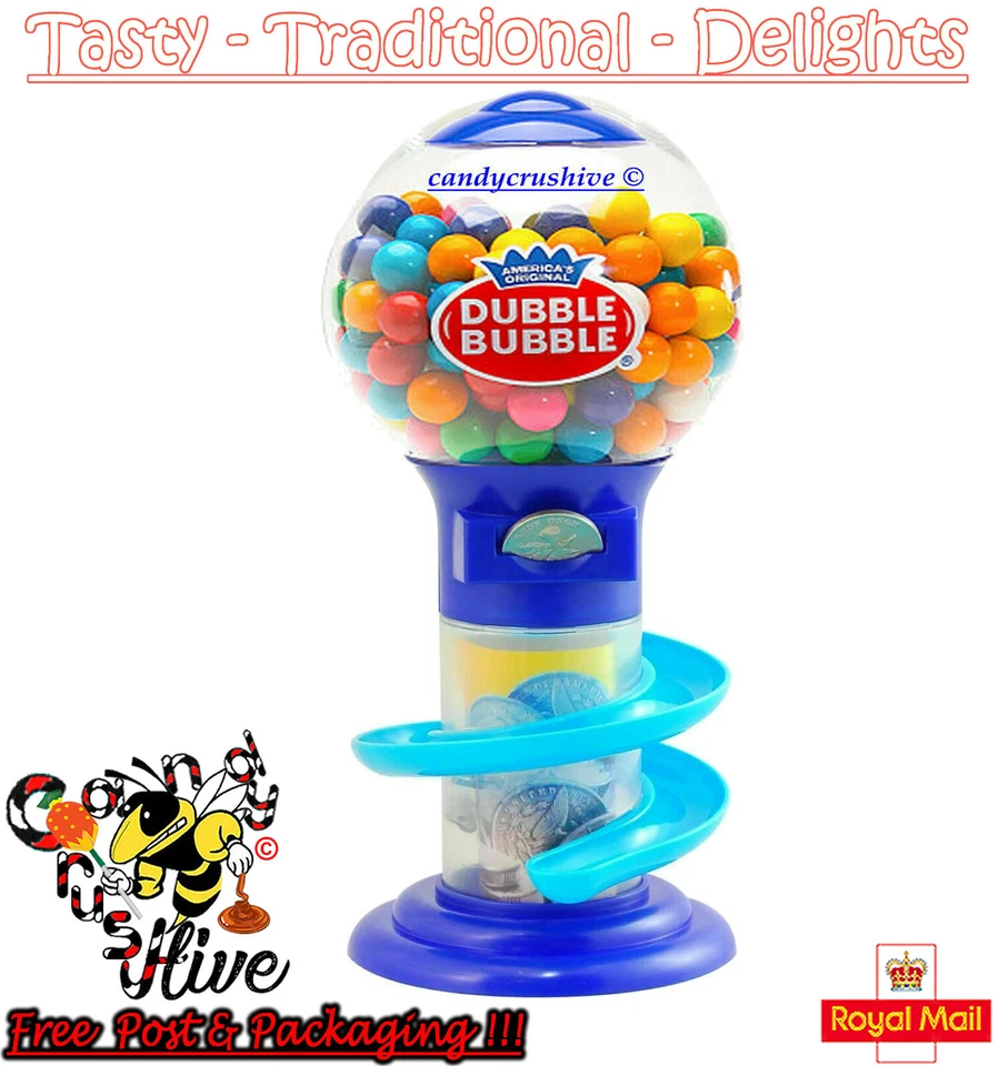 Gumball Vending Machine Gum Dispenser Coin Bank Toy Fun 50g Bubble Gum Included