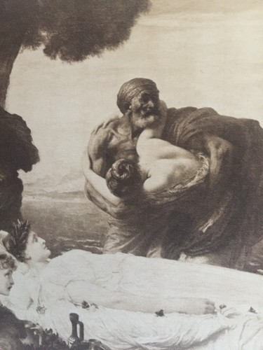 Antique Print c1901 – Hercules & Death for Alcestis by Lord Leighton – Original - Picture 5 of 7