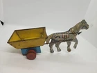 NICE VINTAGE 1930'S OR 40'S MARX TIN LITHO HORSE WITH WAGON