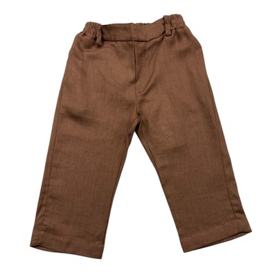 Manuel Ritz Pantalone Tinta Unita Con Elastico In Vita Marrone Per Neonato