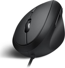 Perixx PERIMICE-519 Wired Ergonomic Vertical Mouse - Portable Small Black