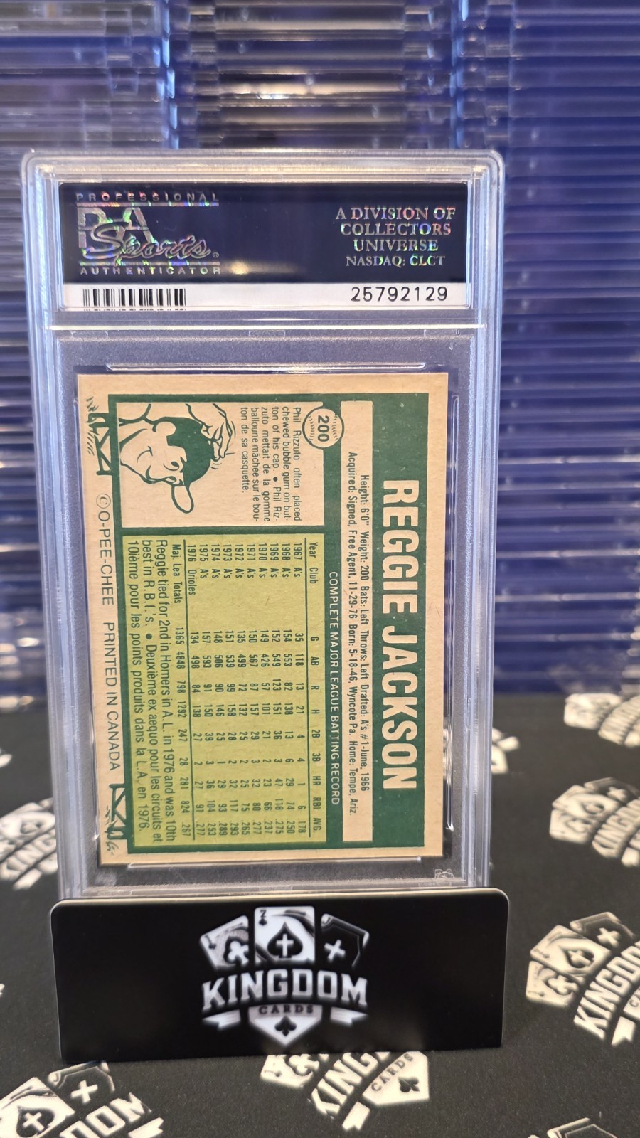1977 O-Pee-Chee Reggie Jackson #200 PSA 4 VG-EX Yankees HOF Vintage view 2