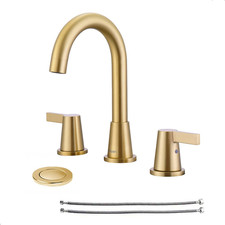 Brushed Gold Bathroom Faucet 2-Handle Gold Widespread Bathroom Sink Faucet 3-Hol