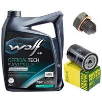 MotoröL Filter Set Wolf oil 5W30 5 Liter + Schraube FüR Audi A6 VW Transporter