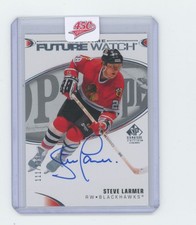 2020-21 UD SP Signature Legends All-Time Future Watch Steve Larmer Auto 111/199