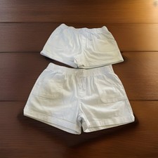 2 PCK Wonder Nation Girls Pull-On White Shorts Size-XL 14-16 