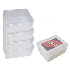 4PCS Plastic Game Card Storage Box UNO Case playing High Capacity (NO Cards)