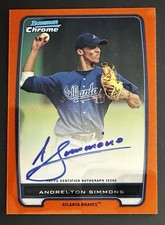 2012 Bowman Chrome Orange Refractor Auto Autograph /25 SSP Andrelton Simmons