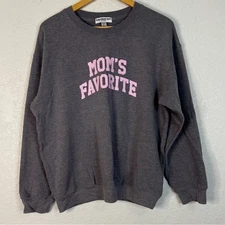 Sub_Urban Riot Mom’s Favorite Gray Sweatshirt with Pink Print Casual Lounge Comf