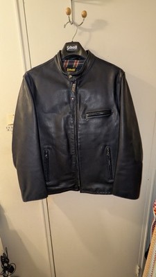 Schott NYC Perfecto 130 Cowhide Cafe Racer Navy Blue Leather Jacket XL