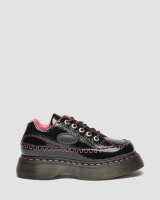 Dr. Martens Buzz 5-Eye Distressed Patent Leather Limited Edition Shoes Black