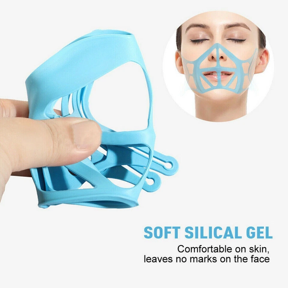 Soporte facial de 5/10 piezas para máscara marco de silicona 3D reutilizable soporte interior transpirable Foto 4 de 4
