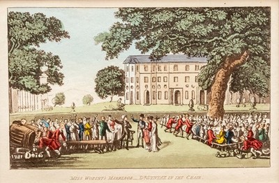 Dr. Syntax A Tour of - Aquatinta altkoloriert Rowlandson 1823 mit Passepartout