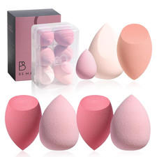Makeup Sponge Set with Storage Case 7 Pcs for Liquid, Cream, and Powder,Save Fo