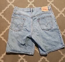 Levis 550 Relaxed Fit Denim Shorts Light Wash Blue Mens W36 100 Cotton