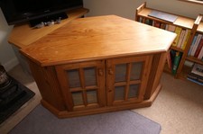 Solid Pine handmade TV Corner Cupboard Unit glazed doors Shabby Chic project?