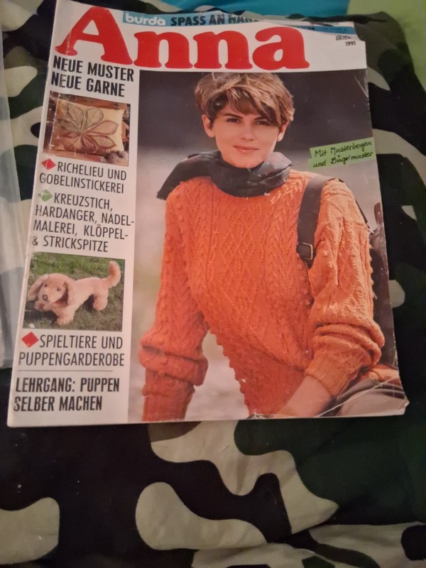 Vintage ANNA Burda Knitting & Needlecrafts Magazine December 1991,German Edition