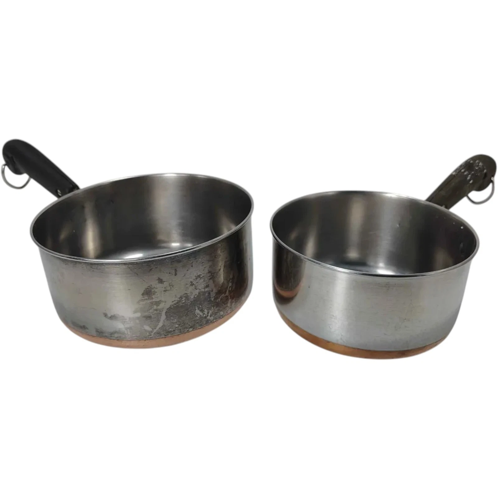 VTG Revere Ware 1801 Copper Stainless Steel 6 & 7 Inch Saucepan Pot Cookware