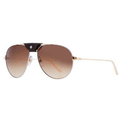 Cartier Santos de Cartier Brown Pilot Men's Sunglasses CT0038S 010 59