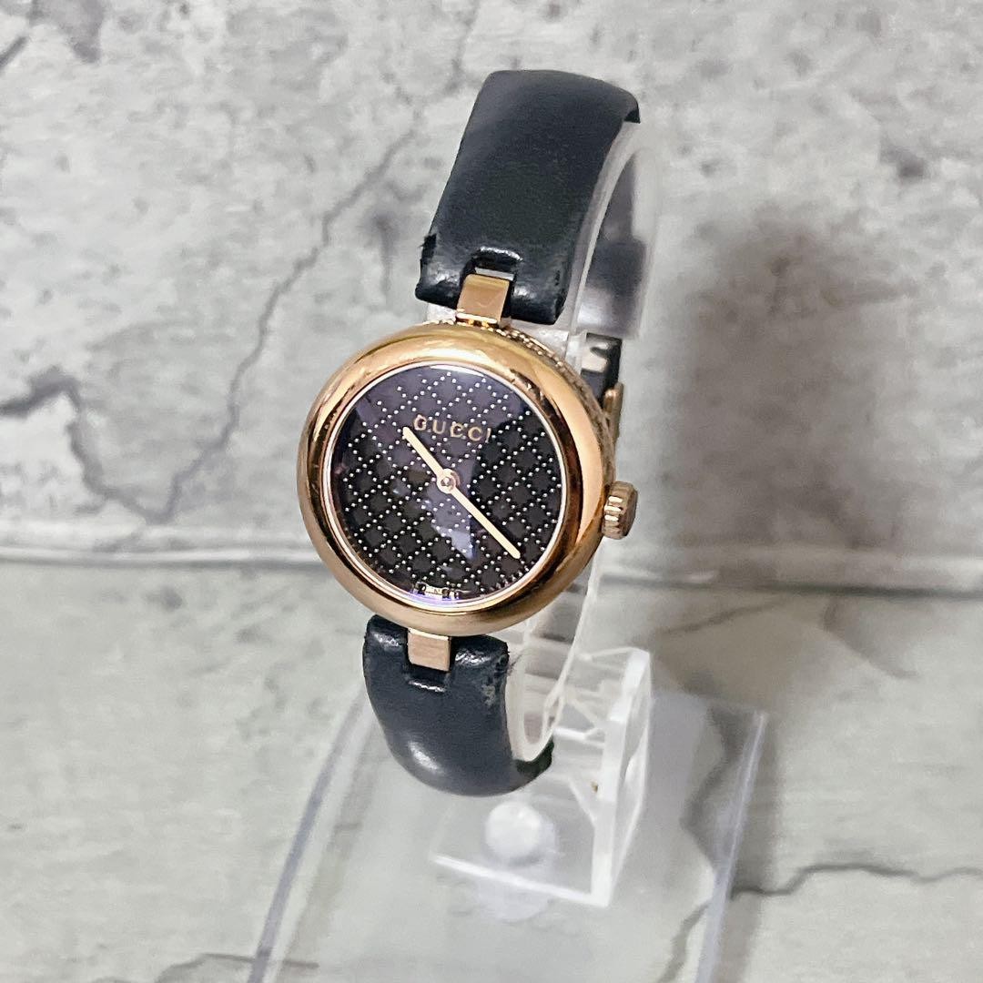 Gucci Diamantissima Small Black Dial Unisex Watch 141.5 Rare New