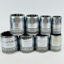 Vtg Sk Tools 12 Drive Sae Tapered Socket Set 8pc 58 To 1-14 Usa 12 Point