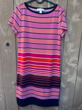 Michael Kors Multicolor Stretch Striped Short Sleeve T-Shirt Dress Women's Sz S