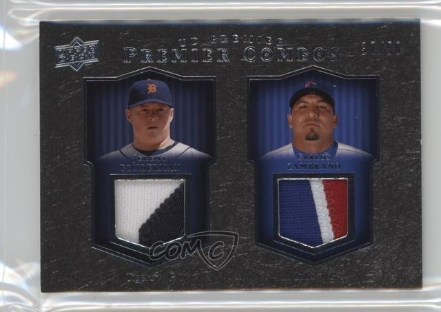 2008 UD Premier Combos 32/50 Jeremy Bonderman Carlos Zambrano #CP-BZ Patch 1ec2