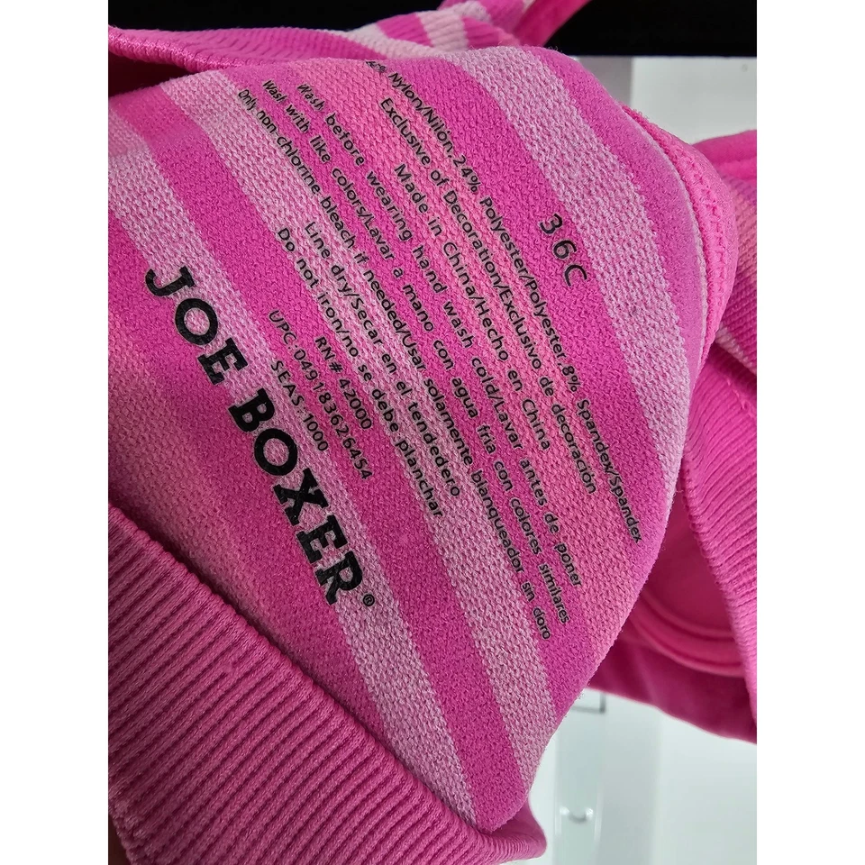 Camiseta sujetador vintage Y2K Joe Boxer para mujer talla 36C espalda cruzada rosa a rayas Foto 3 de 3
