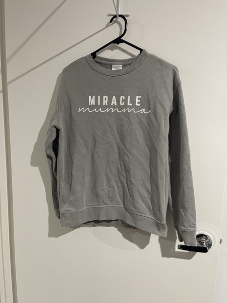 AS Colour Women’s Grey Crew Neck Fleece Sweatshirt Miracle Mumma Print S/M