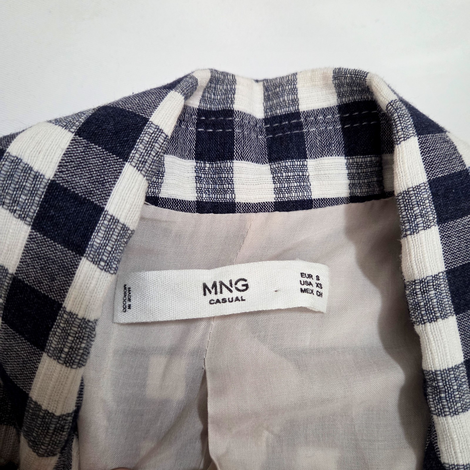 Mango Checkered Gingham Blazer Jacket Women's Siz… - image 5
