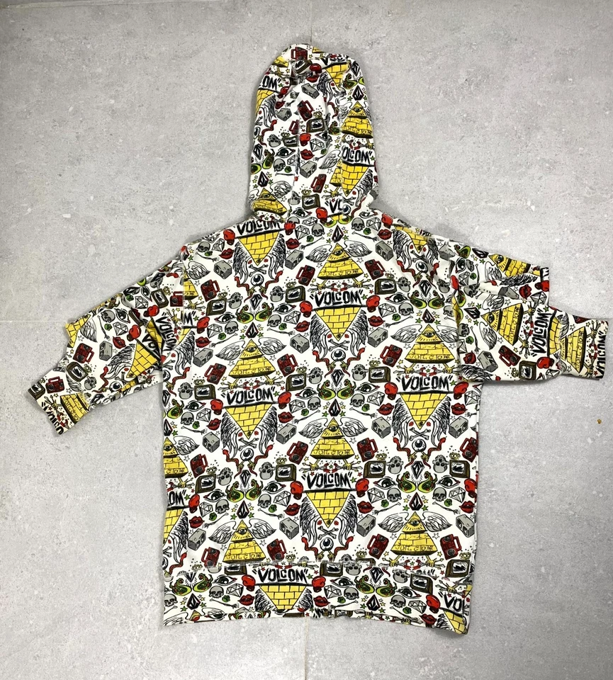 Volcom V.Co-Op Snake Zip Hoodie Full Face Mask Graphic All Over Print S Rare - Image 2 of 4