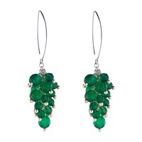 Silverly Sterling Silber Green Grape Cluster Ohrringe