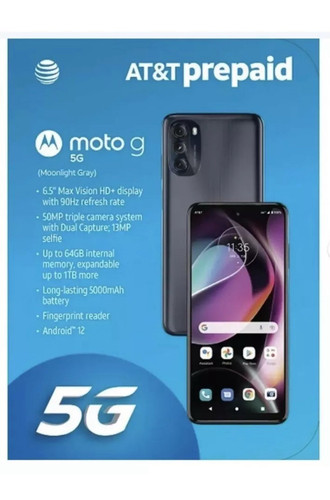 AT&T Motorola Moto G 5G Prepaid Smartphone NEW- SEALED IN BOX Gray Cell Phone