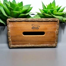 Rustic Woven Tissue Box Cover Fox Creek Basket Co Handmade Signed Cabin Core